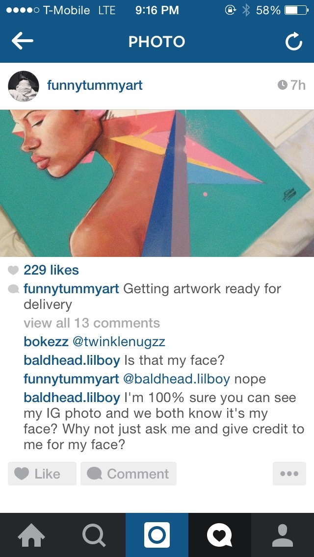 baldheadlilboy:  asyiarhayila:baldheadlilboy:  He’s selling a painting of my face