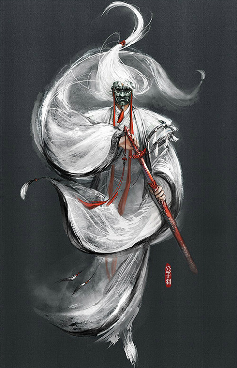 Design illustrations of Chinese wuxia online game 天涯明月刀Moonlight Blade. They haven’t release a beta 