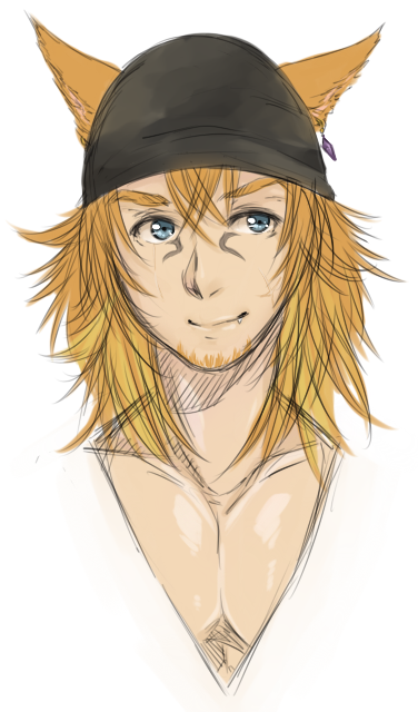 I guess my first real try at a male miqo character.  I am so rusty at art right now