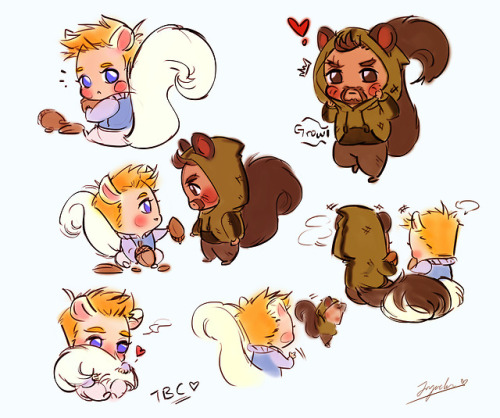 I’ve made some squirrel dads doodles on a whim cux I need to draw dem fluffy tails. OwO There’s mayb