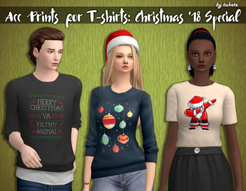 Acc Prints for T-shirts: Christmas ‘18 SpecialThis prints you can use with different T-shirt c