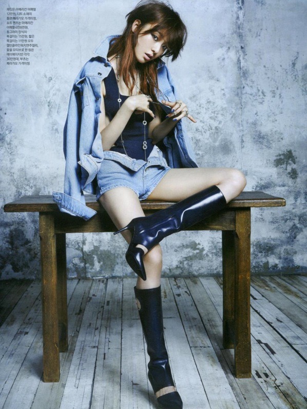 americanapparel:  The Stretch Denim Bra Bodysuit, Denim Jacket and Denim Front Button