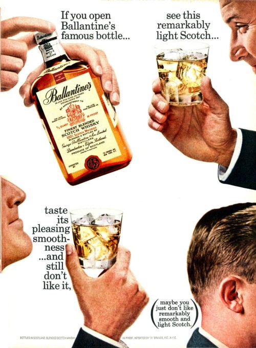 1964 If you open Ballantine&rsquo;s famous bottle&hellip; see this remarkably light Scotch&a