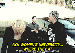 buckw1lds:  shows how much zico and pyo likes women universities (¬‿¬) 