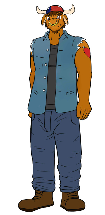 Character prototype for Ty’s Dad, cause by the rule of Texnatsu, all dad’s must be hot.  Some preliminary background.  He’s a motorcycle enthusiast primarily, but uses his mechanical background to fix farm equipment in the town they