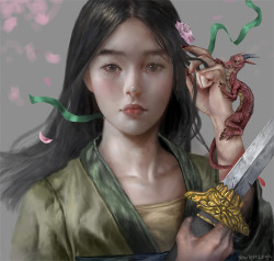 princessesfanarts:Mulan by ScarlettLeigh