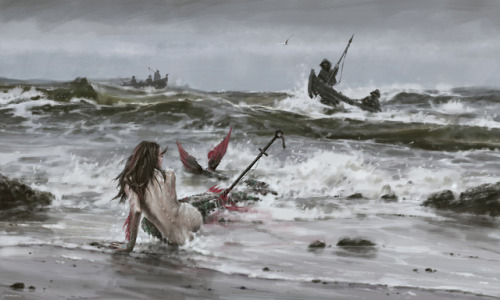 “The last mermaid of the northern seas”My new painting (with an irreplaceable help of my wonderful w