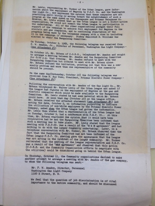DC CORE Campaign For Fair Hiring Practices At PEPCO And Washington Gas & Light, 1962.