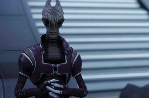 Salarian NPCs from the Legendary Edition of Mass Effect 1.