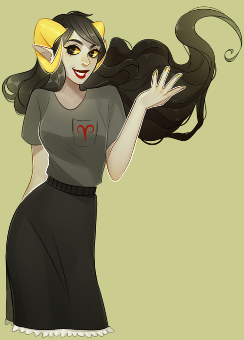 evklea:I have 3 Aradia’s appearance headcanons :I