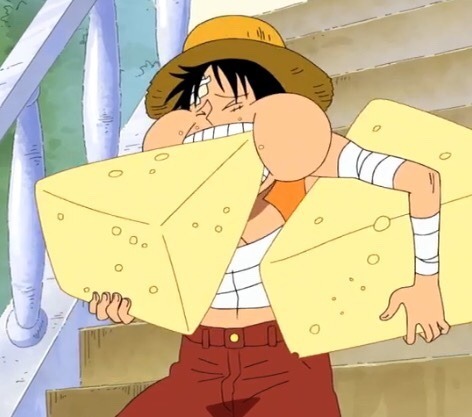 blackusopp:luffy and his cheese 