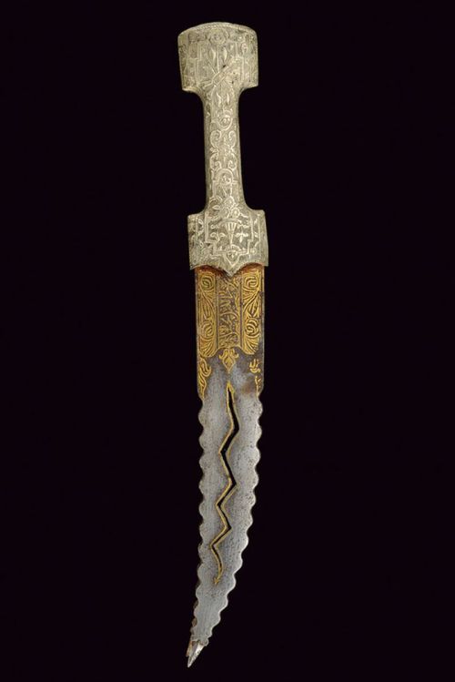 art-of-swords: Jambiya Dagger with a Double Blade Dated: 19th century Culture: Ottoman Measurements: