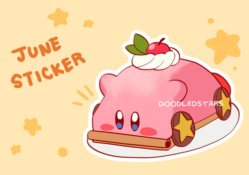 June’s sticker is a sweet Kirby car cake! Only available to members of the Bunny Mail Club! :D