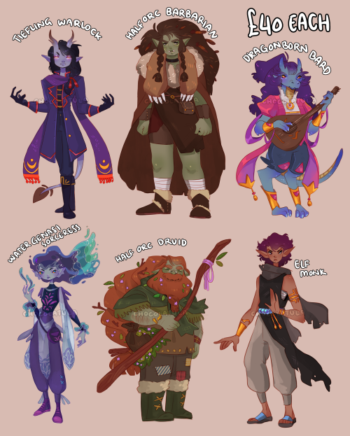 chocolatula:DND Adoptables for saleHaven’t done these in a while. Was in a really inspired mood to d