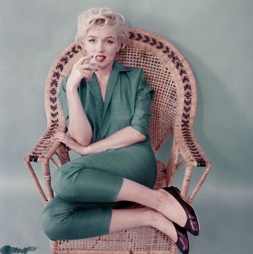Marilyn Monroe—one more from the Wicker Chair sitting. Photo by Milton Greene, 1954.