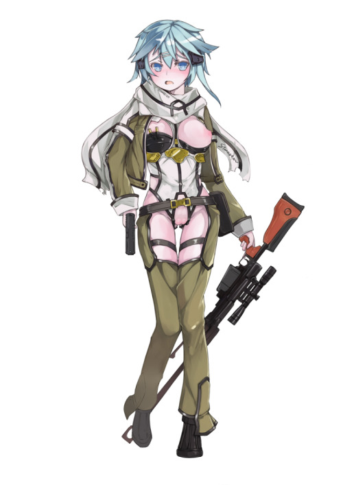 ahentaisgoodfriend:  Sinon from Sword Art Online request by Anonymous