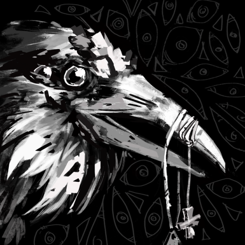 Here’s a spooky occult white raven!