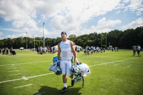 Rookie ManChristian McCaffrey Carries The Equipment For His More Seasoned Mates. He Will Prove a Phe