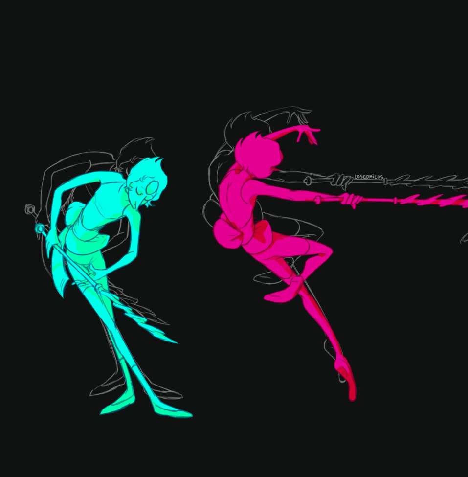 loscomicos:  Some Steven Universe fanart, featuring Pearl aggressively dancing with