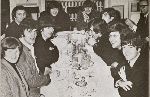 the-cosmic-empire: The Moody Blues join The Beatles for dinner and a game of pool at their hotel in 