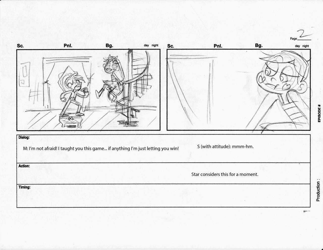 eelhips:  A test I did for Star Vs. The Forces of Evil. To read the full board test