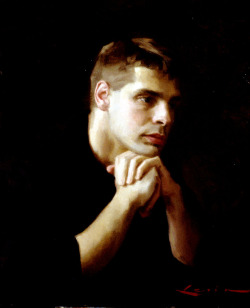 bloghqualls:  Steven J. Levin (b.1964), Minneapolis MN.Portrait of a Young Man, 2012