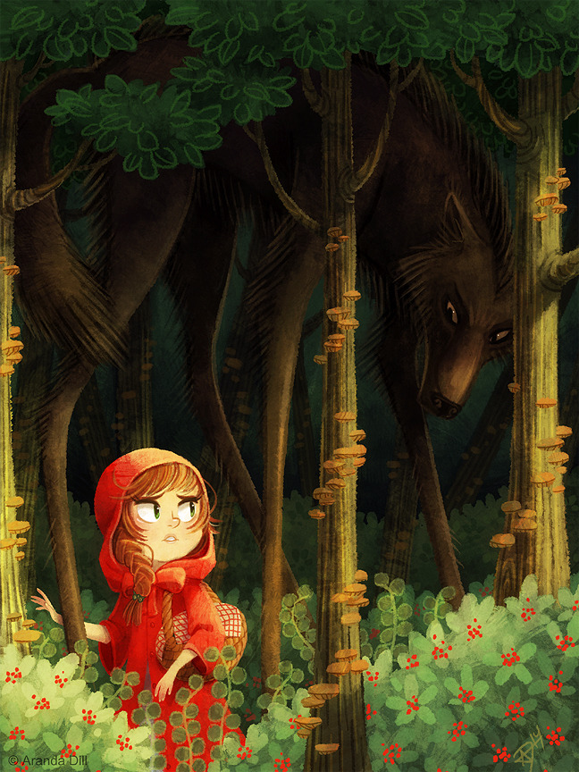 arandadill:  Little Red Riding Hood and the Big Bad Wolf. 