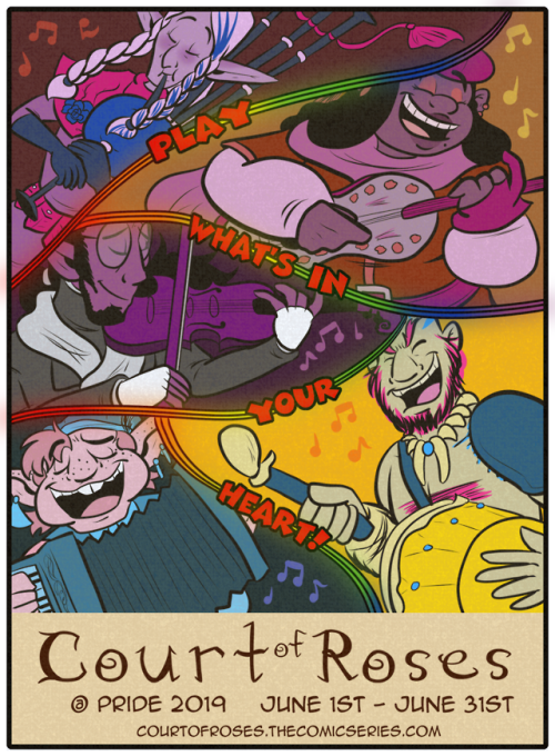 courtofrosescomic: Happy #PrideMonth everyone!!!  The bards at Court of Roses celebrate who the