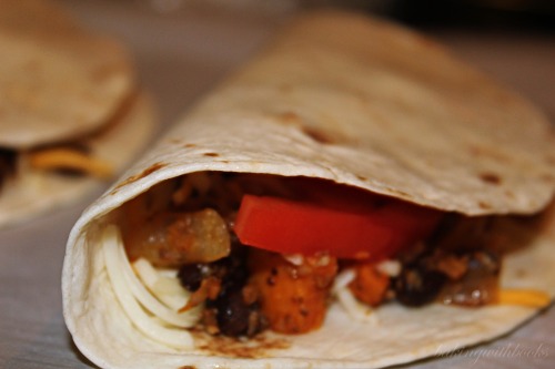 Black Bean, Mushroom & Sweet Potato QuesadillasIngredients 1 can black beans, rinsed 1 large swe