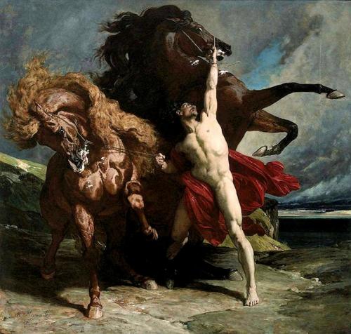 ෴❤️෴ ෴❤️෴Automedon with the Horses of Achilles ~ Henri Regnault(1843-1871) ~ Orientalist painter and