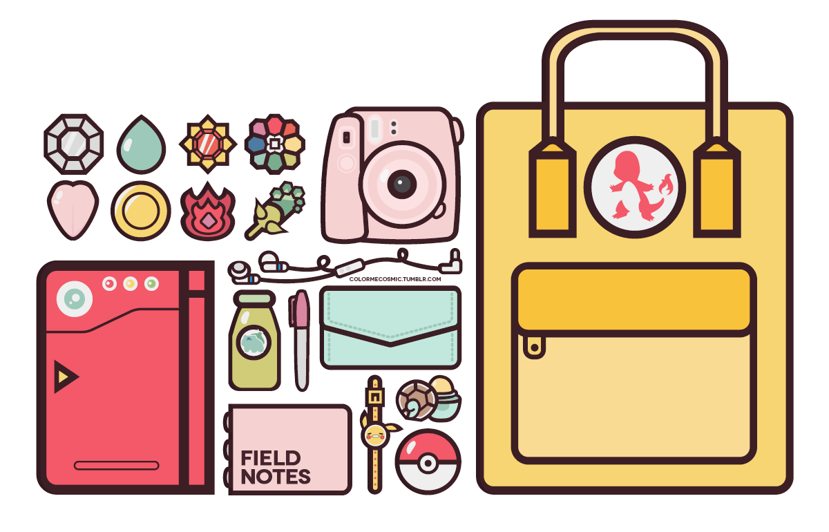 colormecosmic: pokemon go travel pack necessities ✨  