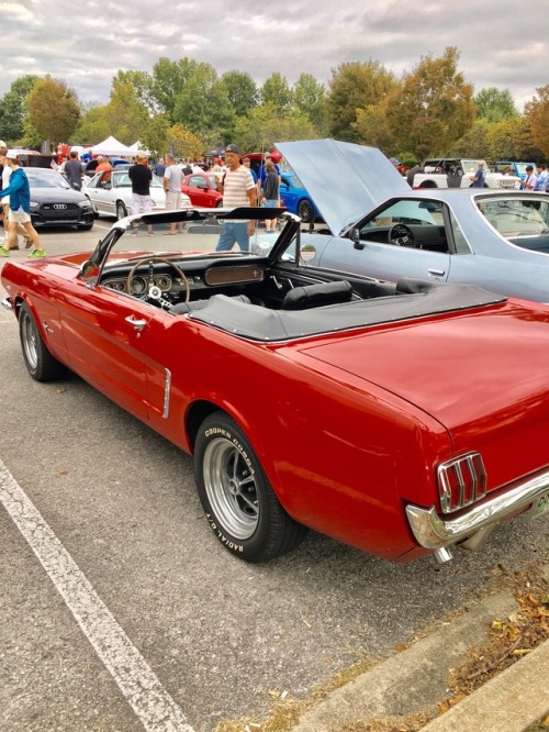 1965 ragtop Mustang with a 289 mated to a 4-speed. The factory rims and white letter tires are sharp