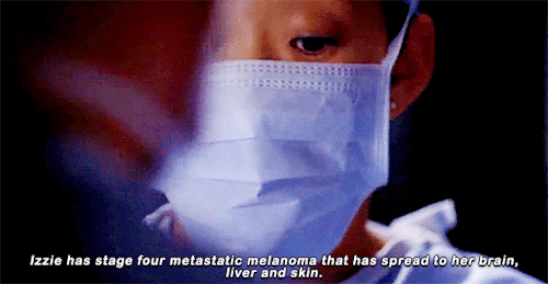 alexkarevsource:Cristina tells Alex and Bailey about Izzie’s cancer (ep. 5x18)