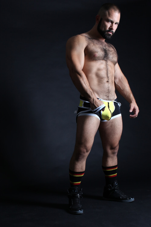 studiotimoteo:  Scott in our New Ambush SingletMade in USA80% Nylon 20% SpandexBe careful with the zipper!