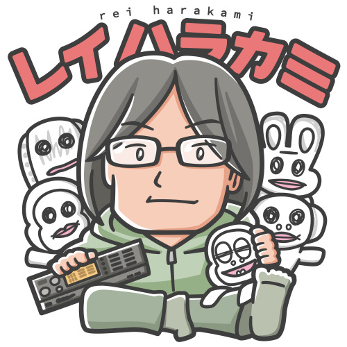 レイ ハラカミさんがこの世からいなくなって10年という月日が経ちました。今でも大好きって気持ちを込めて描きました。今日はハラカミさんの音楽を聴いて想いを馳せようと思います。　ハラカミさんが手にしている