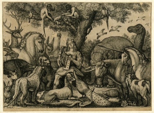 mysterious-secret-garden: Richard Gaywood- Orpheus and Animals. 1650-70.