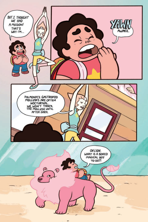 kaboomcomics:  STEVEN UNIVERSE: TOO COOL FOR SCHOOL OGNThe Deets: Schoolboy Steven, activate! Steven finds himself enrolled in Connie’s school after a show-and-tell lesson goes awry…and things just get crazier from there! Steven is having a hard time