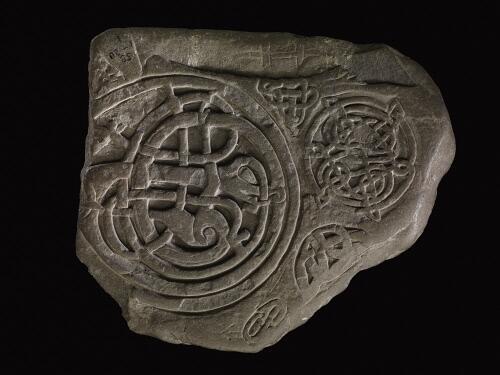 irisharchaeology:  Trial piece carved in slate and decorated with Hiberno-Urnes Style motifs, circa 