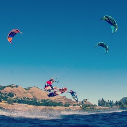 liquidforcekites:  1-2-3-Grab! Riders: Julien Fillion, Oliver Umpierre &amp; Finn Behrens Credit: Lukas Prudky