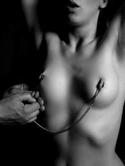 sexynippleclamps:  Women wearing nipple clamps.