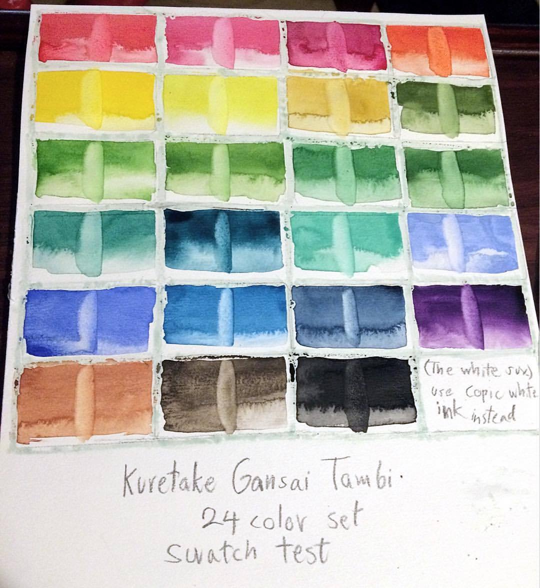 Watercolor Review: Akashiya Gansai and Kuretake Gansai Tambi - The