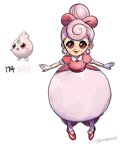 tamtamdi:Pokemon Gijinka174.Igglybuff&gt;see Jigglypuff and Wigglytuff gijinkas