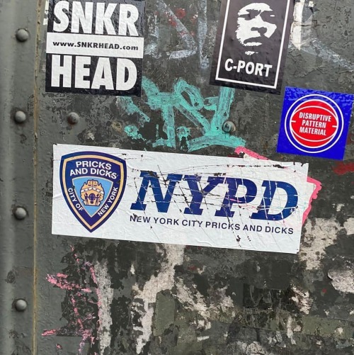 “NYPD / New York Pricks and Dicks” Sticker spotted in Greenpoint, Brooklyn, NYC