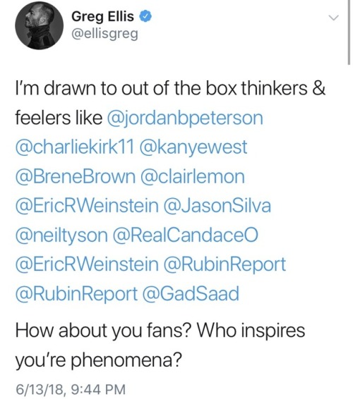 theprettynerdie:Greg Ellis is OFFICIALLY cancelled. He says he is “drawn to” rightw