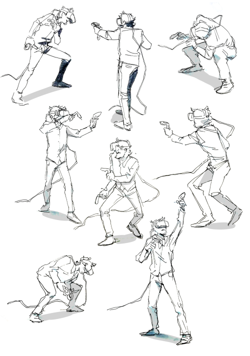 Studies to relax. Me and my boyfriend playing VR and looking really cool. Gestures from a vid. 