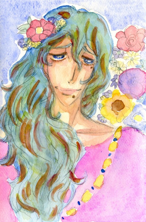 XXX apeot:  Makishima Yuusuke with flowers photo