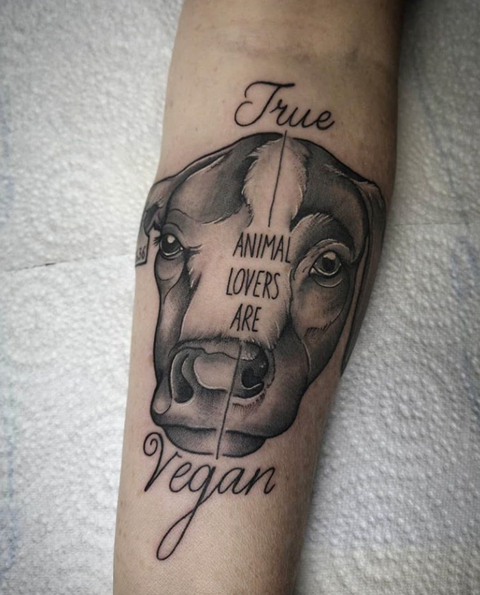 Vegan Tattoos — TRUE ANIMAL LOVERS ARE VEGAN Tattoo by...