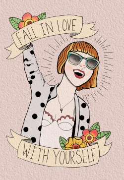 korrthy:  Still trying to learn the best way of combining traditional and digital. But practice makes perfect :) Here’s my little Hayley Williams piece. FALL IN LOVE WITH YOURSELF! Artwork by: korrthy.tumblr.com