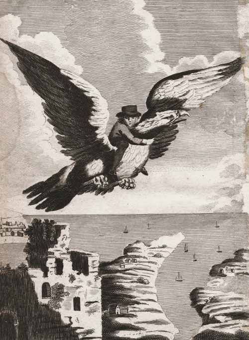 magictransistor:  An Extraordinary Flight on the Back of an Eagle over France to Gilbralter, South and North America, the Polar Regions, and Back to England, within six-and-thirty-Hours (c.1793).