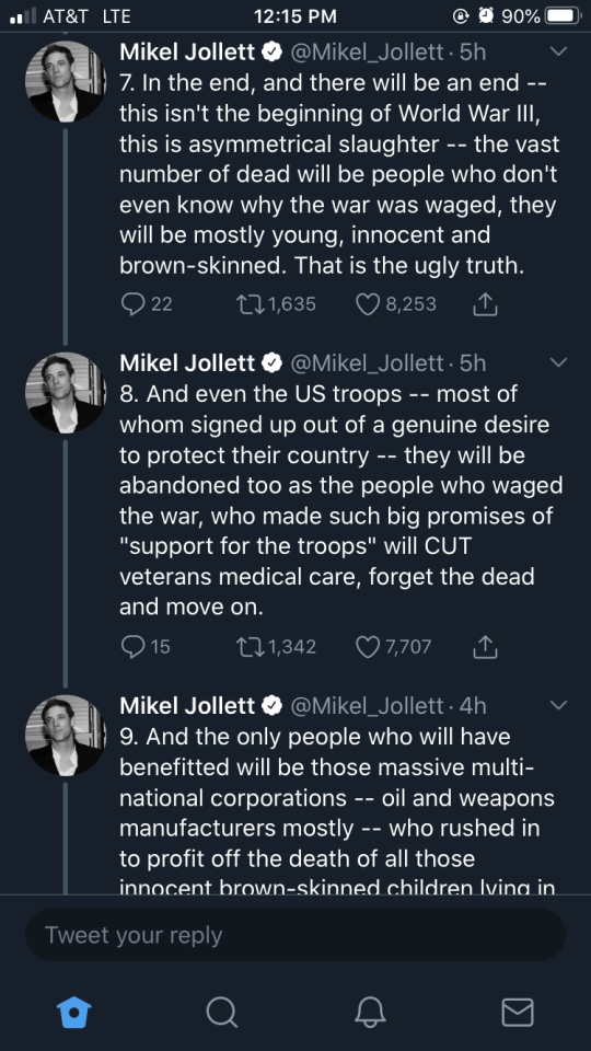 exvind:velvetsunset:oreouk:myrosecolouredgirl:Mikel Jollet on Twitter 😞😡I remember talking to an American friend around the start of the previous invasion of Iraq. She scoffed at the prediction that 100.000 lives might be lost to the war as anti-american